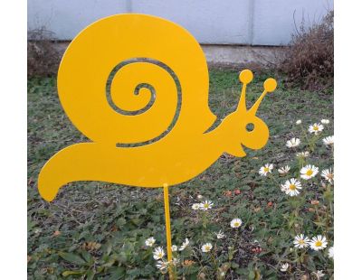 Escargot en acier coloré sur pic (Jaune)