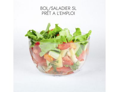 Essoreuse à salade avec saladier 5L prêt à l'emploi