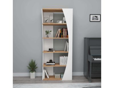 Etagère en aggloméré effet pin et blanc Selge