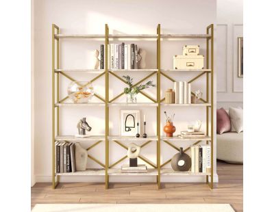 Etagère en aggloméré imitation marbre et métal Vig