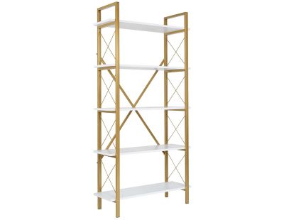 Etagère en aggloméré et métal Elysian (Blanc, Doré)