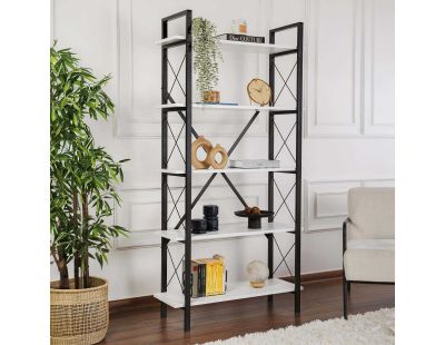 Etagère en aggloméré et métal Elysian (Blanc, Noir)