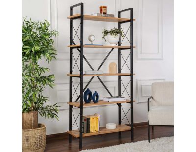 Etagère en aggloméré et métal Elysian (Pin, Noir)