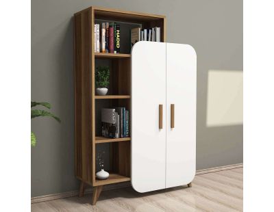 Etagère en aggloméré avec portes fermées Form (Noyer et blanc)