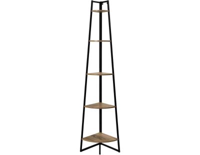 Etagère d'angle en bois et métal 5 niveaux