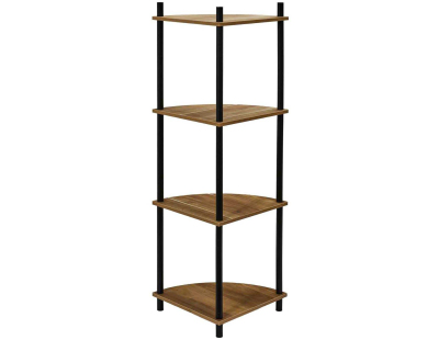 Etagère d'angle 4 niveaux en mdf imitation acacia