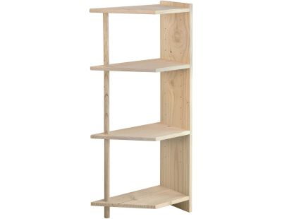 Etagère d'angle en pin brut Gala (4 tablettes)