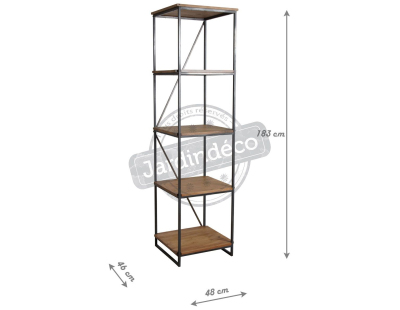 Etagère en bois massif et métal