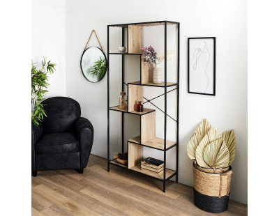Etagère en bois et métal Edison (80 x 30 x 180 cm)