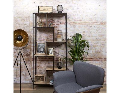 Etagère en bois et métal Edison (80 x 30 x 180 cm)