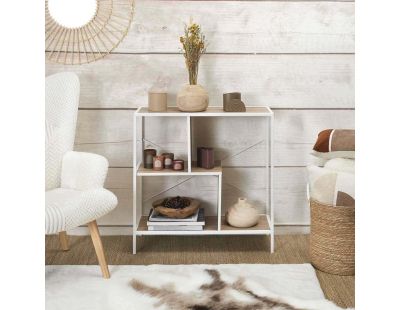 Etagère en bois et métal blanc Edison (80 x 30 x 79,5 cm)