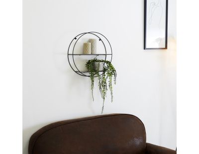 Etagère en bois et métal ronde 40 cm