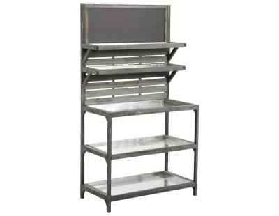 Table de jardinage en bois vieilli et zinc