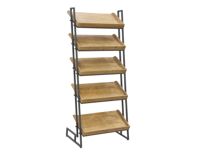 Etagère de présentation en pin et métal