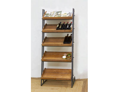 Etagère de présentation en pin et métal