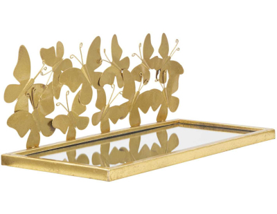Etagère chevet en métal doré Butterfly 43 x 19.2 x 16.5 cm (Lot de 2)