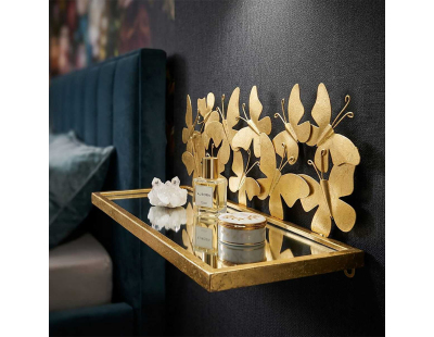 Etagère chevet en métal doré Butterfly 43 x 19.2 x 16.5 cm (Lot de 2)