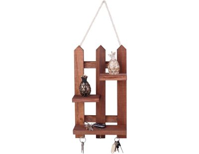Etagère décorative en bois avec supports à clés Key (Noyer)