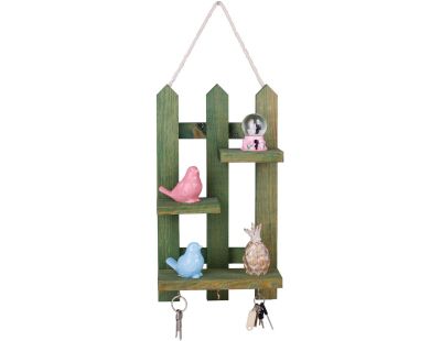 Etagère décorative en bois avec supports à clés Key (Vert)