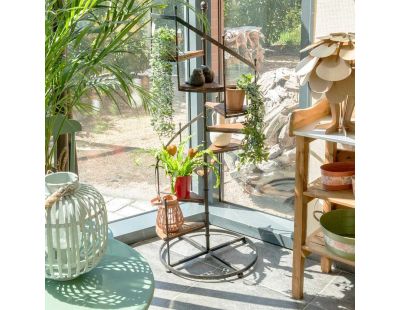 Étagère escalier en bois et métal (53 x 53 x 135 cm)