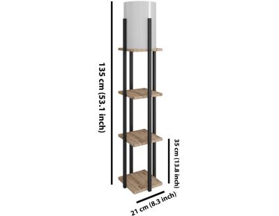 Etagère avec lampe intégrée Nora (Naturel et noir)