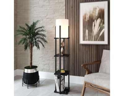 Etagère avec lampe intégrée Nora (Noir)