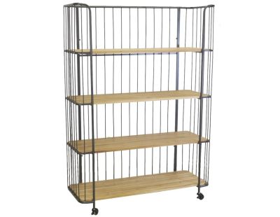 Étagère style industriel sur roulettes (4 Niveaux)