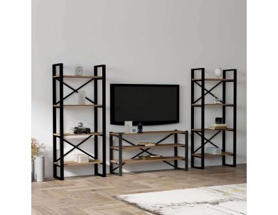 Etagère et meuble TV en métal et aggloméré Egzotik