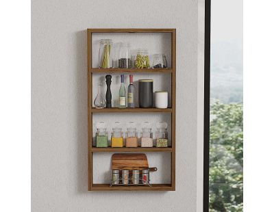 Etagère murale en aggloméré Quatro (Noyer)