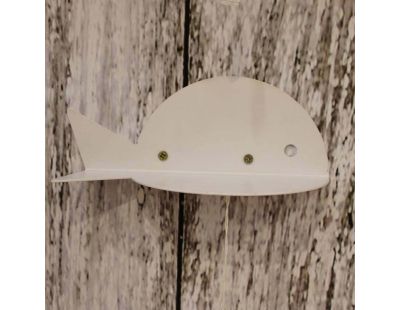 Etagère murale en métal blanc Poisson