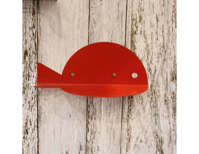 Etagère murale en métal rouge Poisson