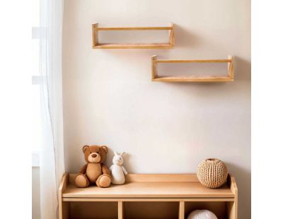Etagère murale en pin Bly (2 étagères simples)