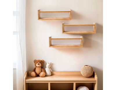 Etagère murale en pin Bly (3 étagères simples)