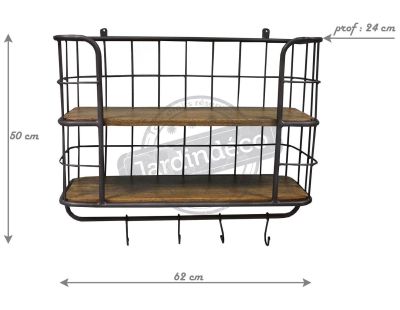 Etagère murale avec porte manteaux (Modèle 1)