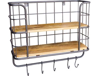 Etagère murale avec porte manteaux (Modèle 1)