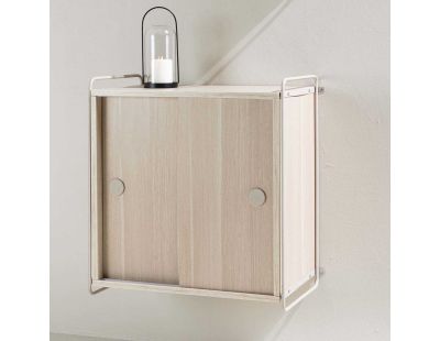 Etagère murale 2 portes 68 x 60 cm Paris (Blanc)