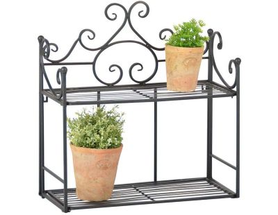 Etagère à plantes pliante en fer 2 niveaux