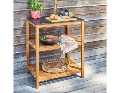 Etagère de rangement cuisine extérieure en acacia Fidji