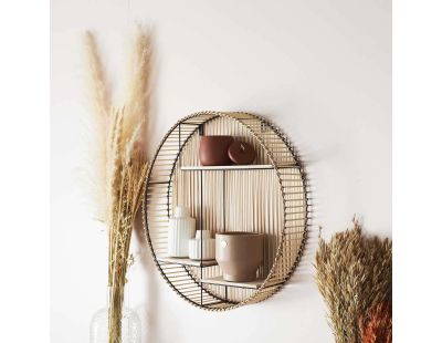 Etagère ronde en métal et MDF Java