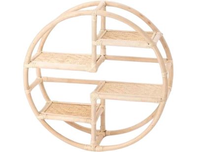 Etagère ronde en rotin et bambou (60 cm)