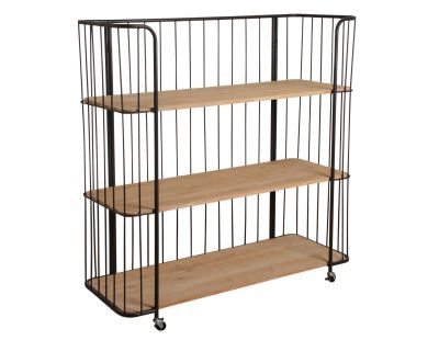 Étagère style industriel sur roulettes (3 niveaux)