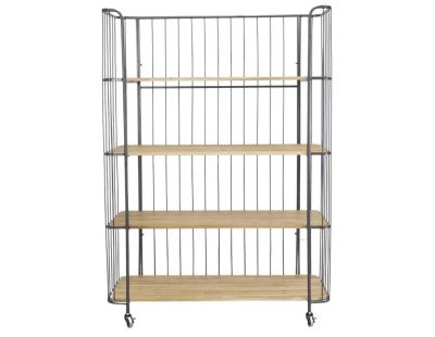 Étagère style industriel sur roulettes (4 Niveaux)