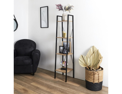 Etagère 4 tablettes en bois et métal Savannah (34 cm)