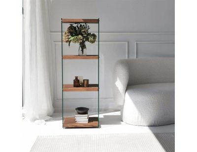 Etagère en verre et bois brut Aqua