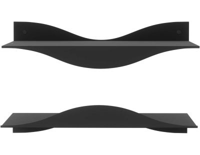 Etagères murales en acier Surf (Lot de 2) (Noir)