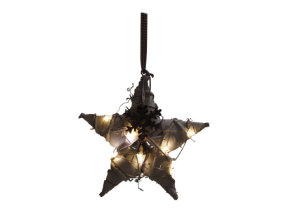 Étoile en bois lumineuse à suspendre