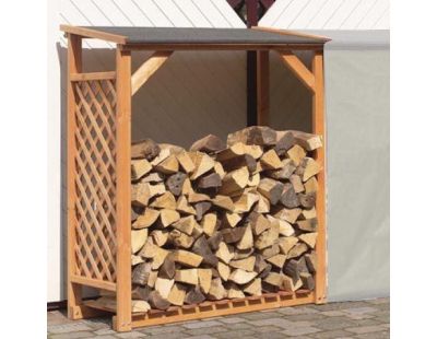 Extension abri bûches en bois coloris miel