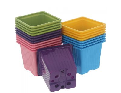 Set de 20 pots de plantation de 8 x 8 cm couleurs assorties