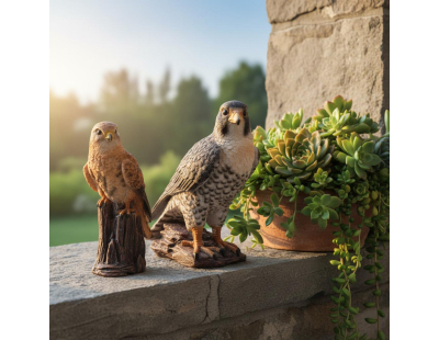 Faucon sur branche en résine (Brun)