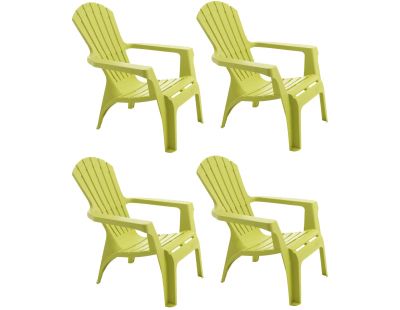Fauteuil Adirondack en résine polypropylène (Lot de 4) (Anis)
